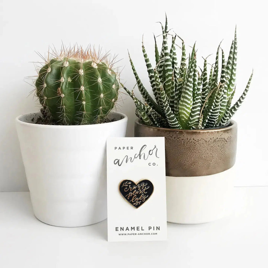 Paper Anchor Co Enamel Pin | Crazy Plant Lady