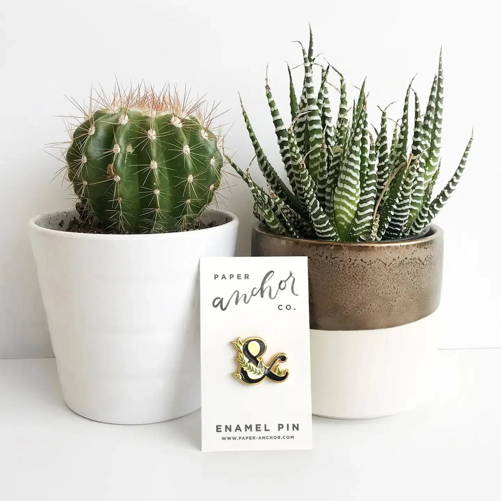 Paper Anchor Co Enamel Pin | Leafy Ampersand