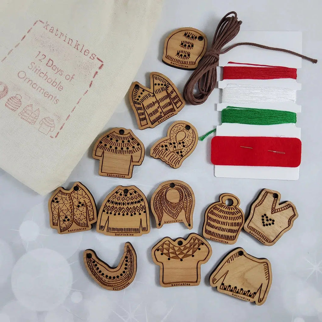 Katrinkles | 12 Days of Stitchable Ornaments