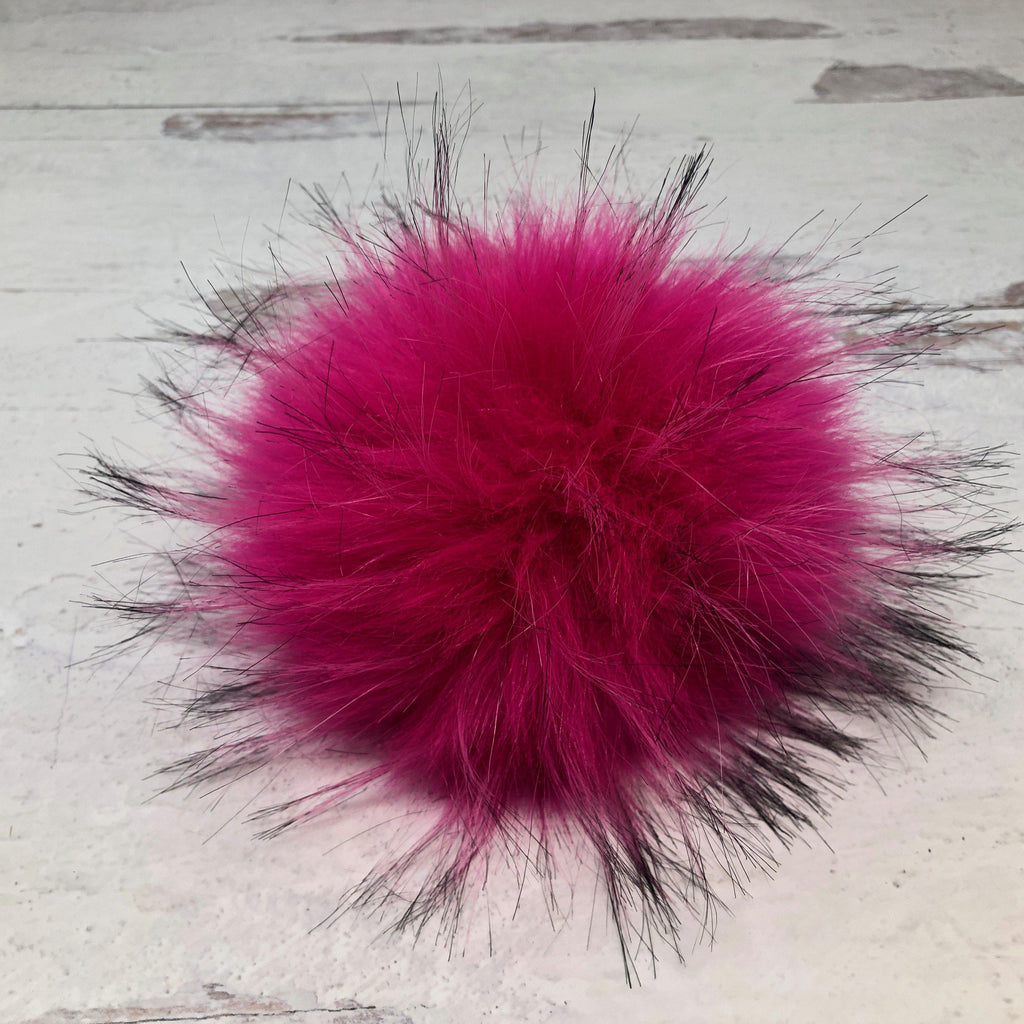 Faux Fur Snap On Pom Pom
