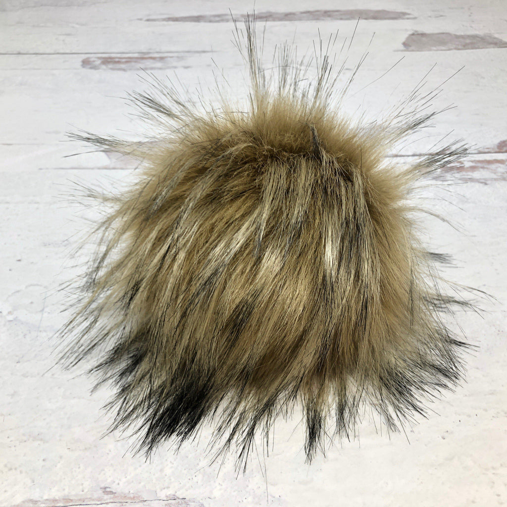 Faux Fur Snap On Pom Pom