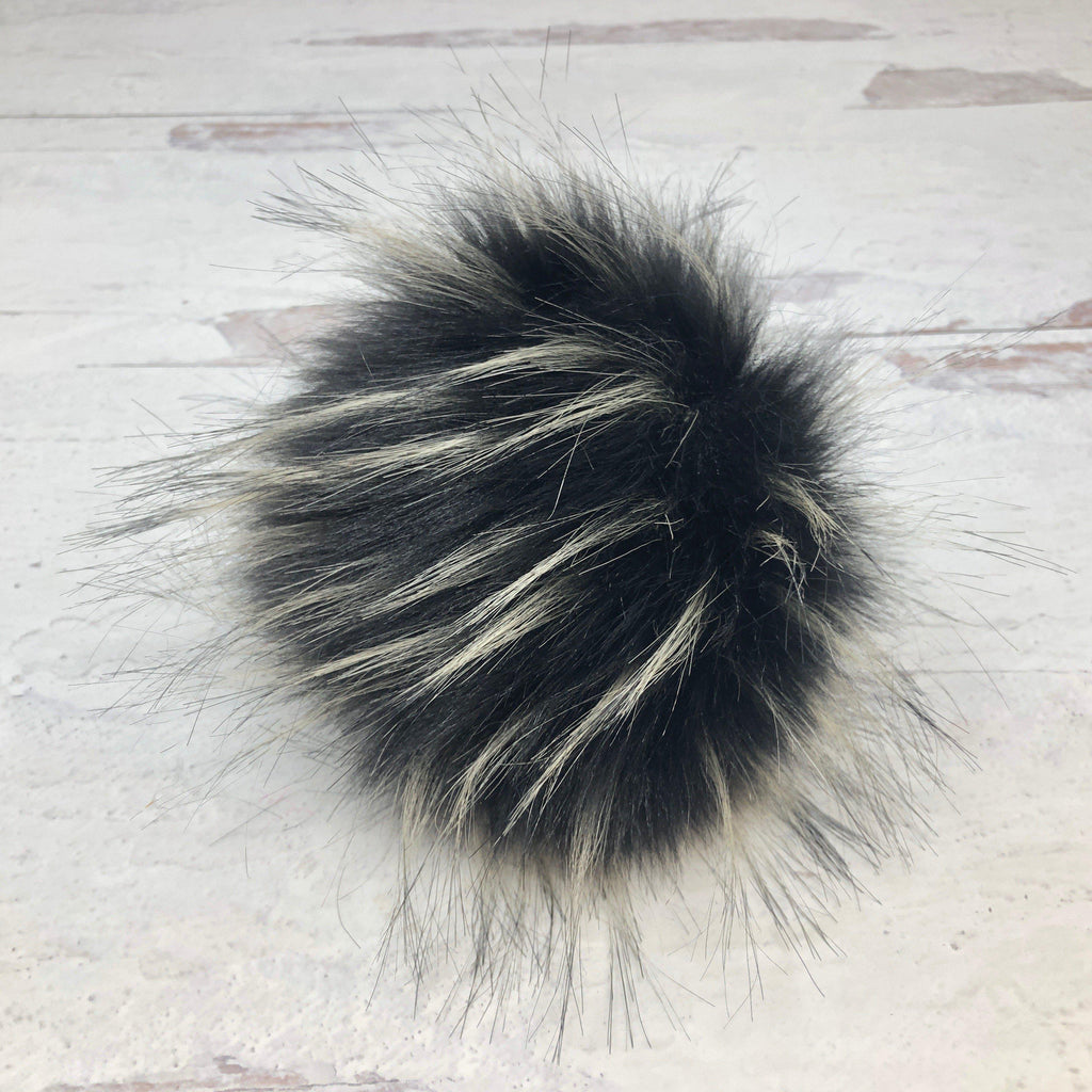 Faux Fur Snap On Pom Pom