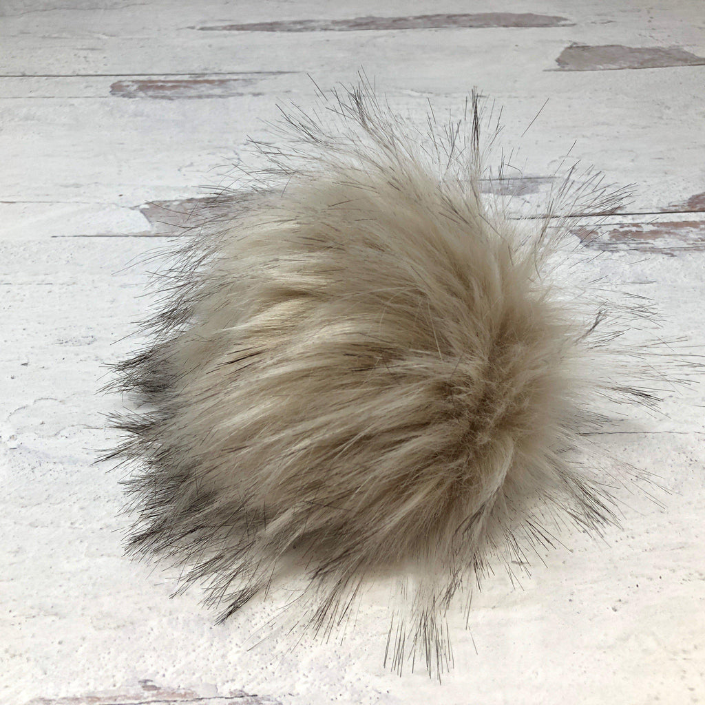 Faux Fur Snap On Pom Pom