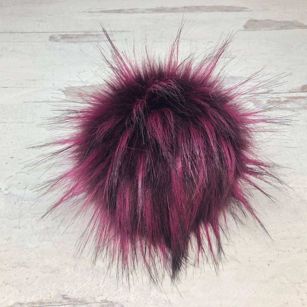 Faux Fur Snap On Pom Pom