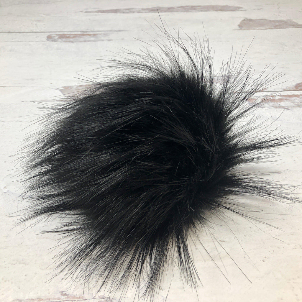 Faux Fur Snap On Pom Pom