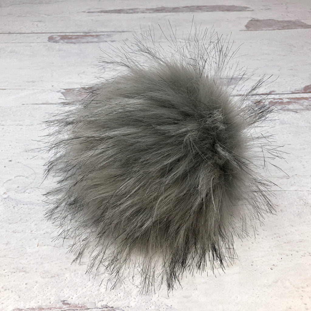 Faux Fur Snap On Pom Pom