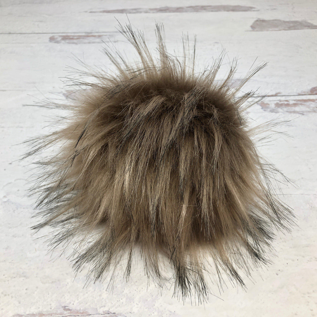 Faux Fur Snap On Pom Pom
