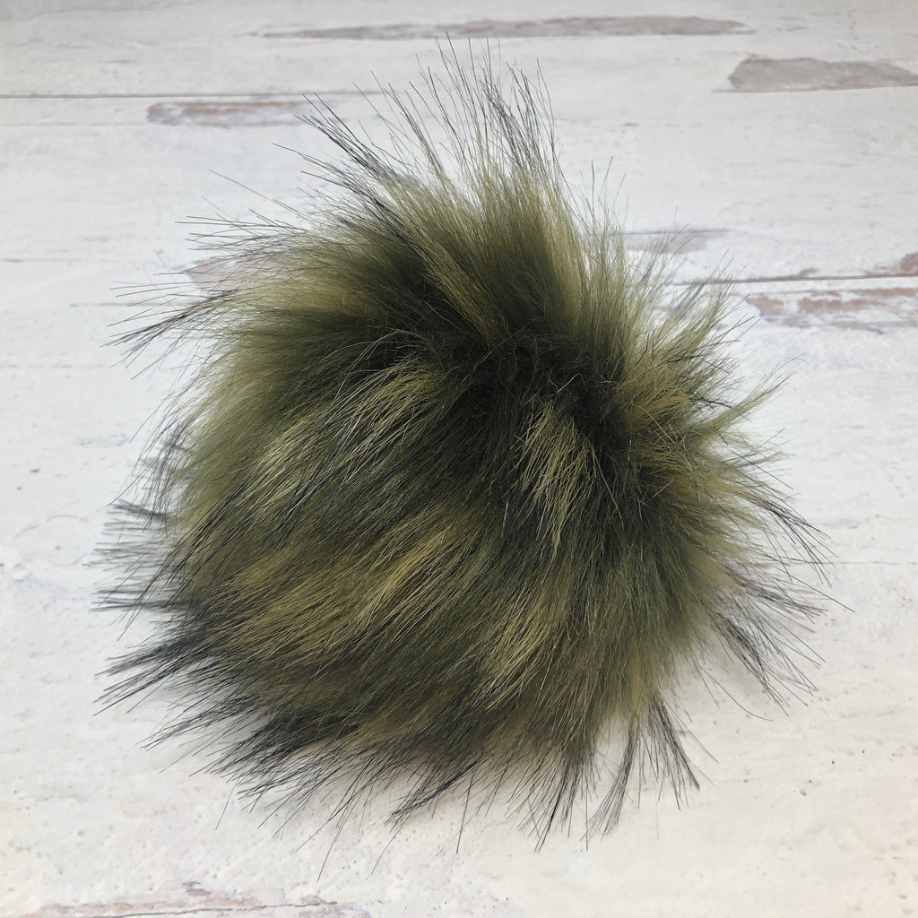 Faux Fur Snap On Pom Pom