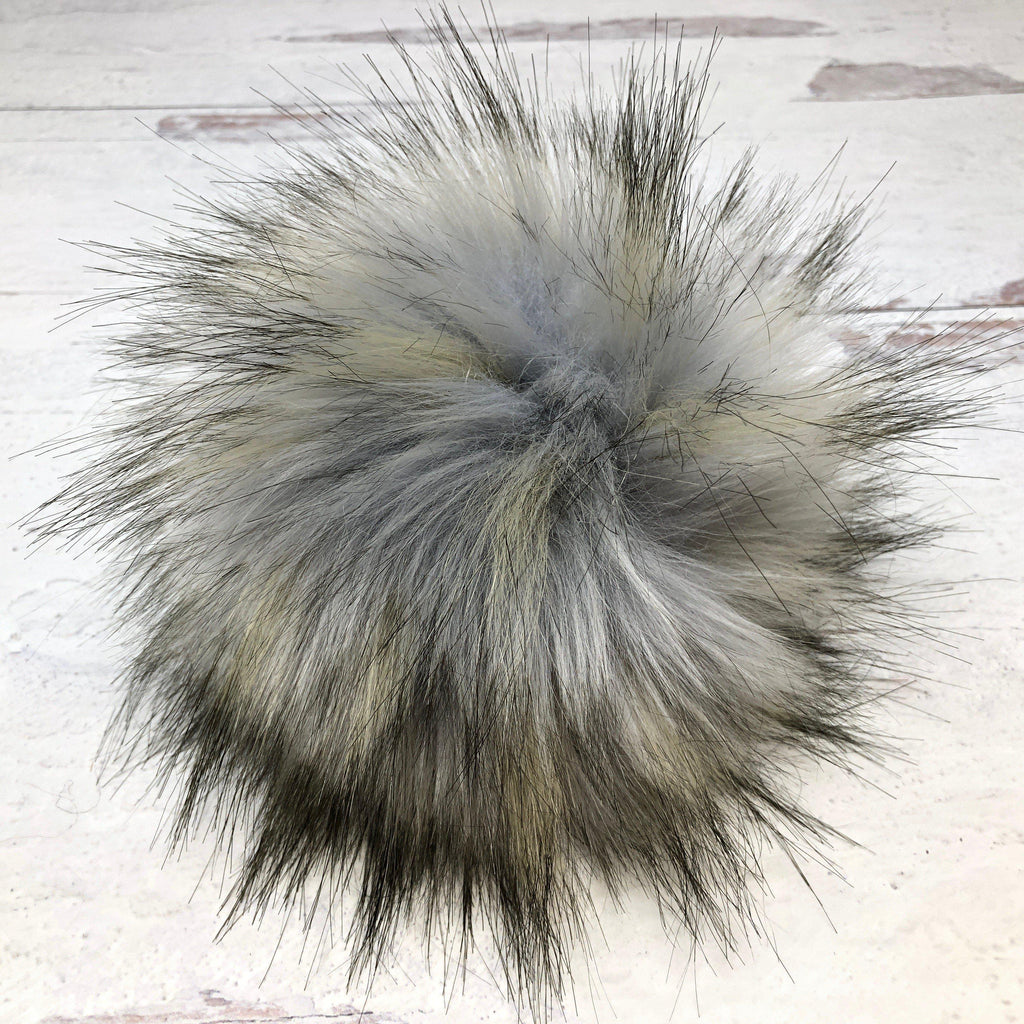 Faux Fur Snap On Pom Pom