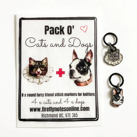 FIREFLY NOTES | Stitch Marker Pack :: Dogs & Cats